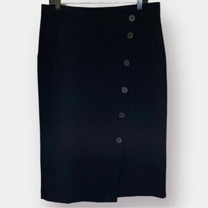 DKNY Black Skirt with Button Size 10